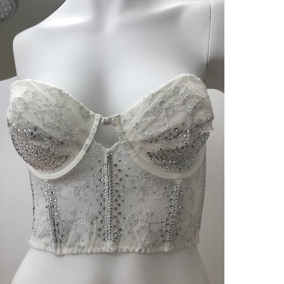 Bustier by VICTORIA'S SECRET and SWAROVSKI  Laced Corset Off-White Limited lace - Picture 1 of 4